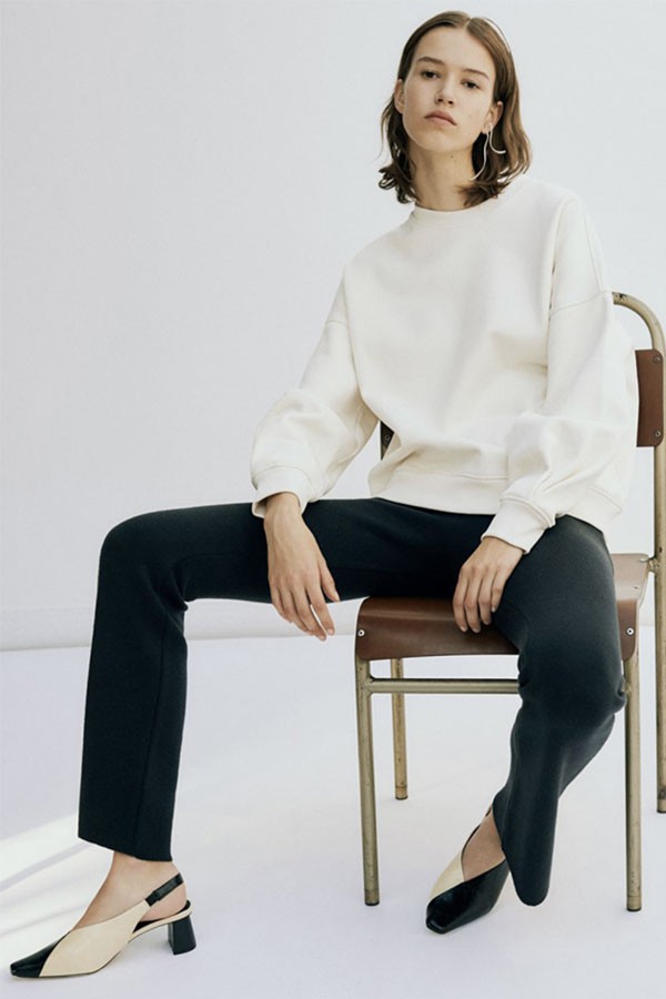 Organic Cotton Cream Sweatshirt from CAES