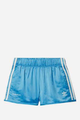 Pinstriped Recycled Satin Shorts from Adidas x Sporty & Rich