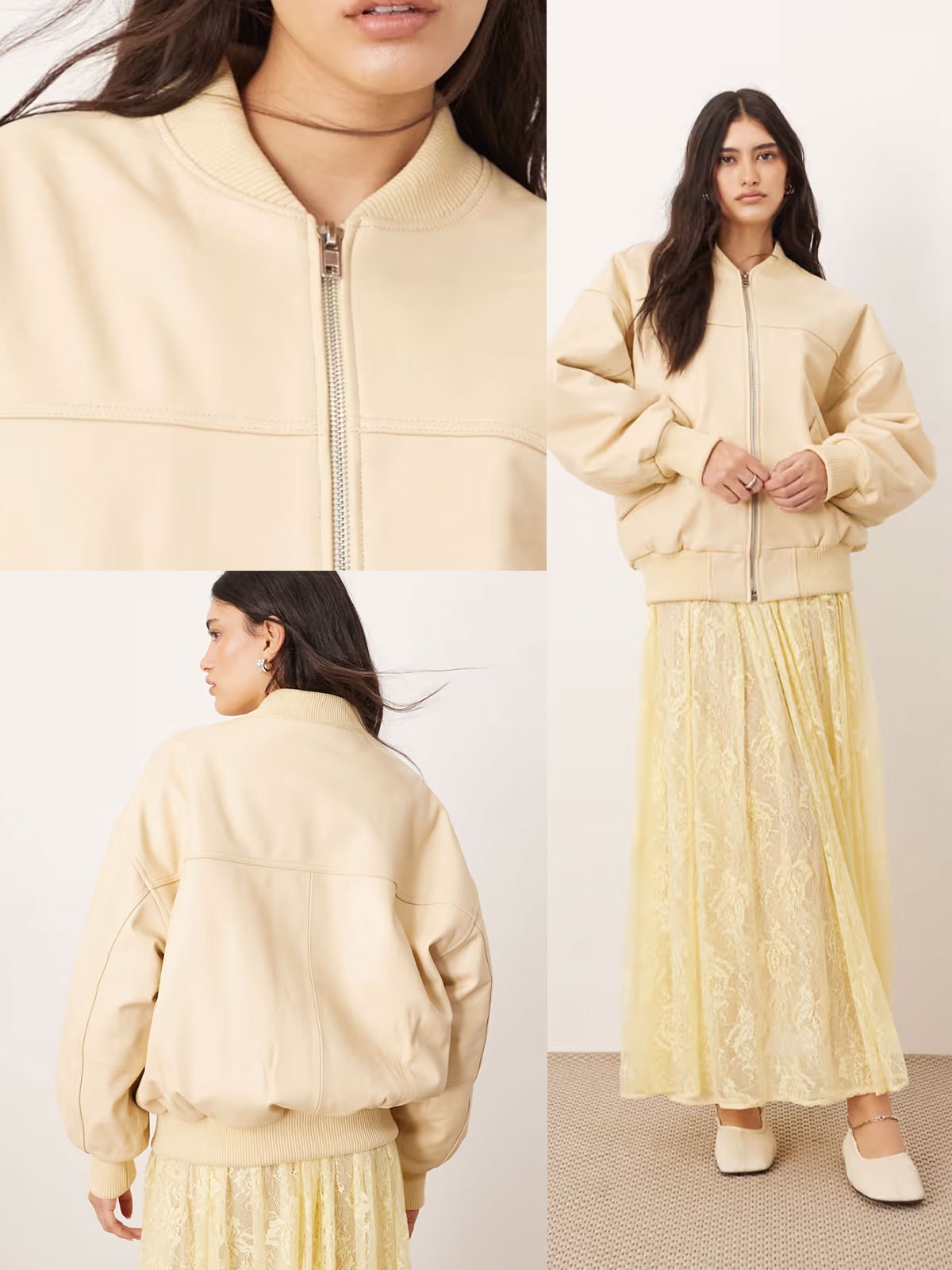 Premium Leather Oversized Bomber Jacket