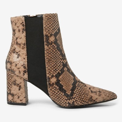 Brown Snake Print Annika Chelsea Boots