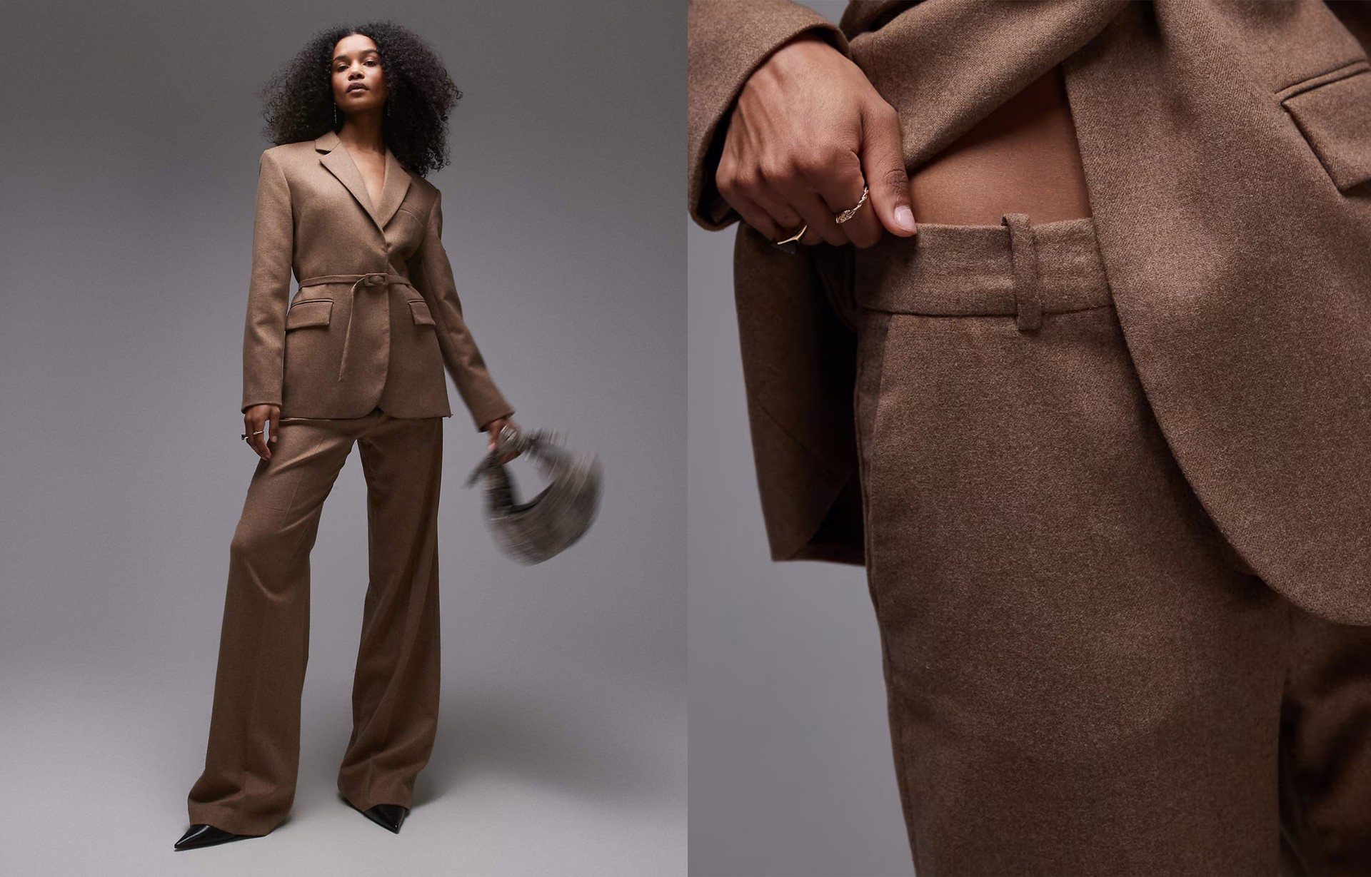 Tailored Wool Touch Trousers Co-Ord from Mango