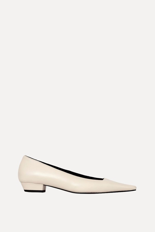 Square-Toe Leather Court Shoes from COS