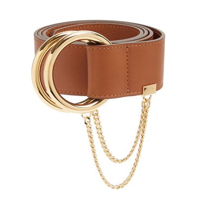Gold Hoop Leather Belt from Chloé