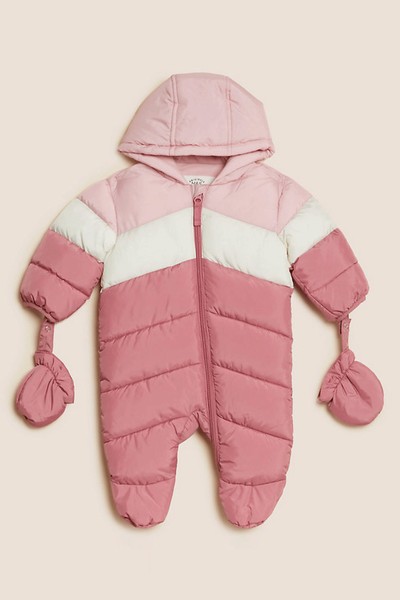 Hooded Colour Block Snowsuit from Marks & Spencer