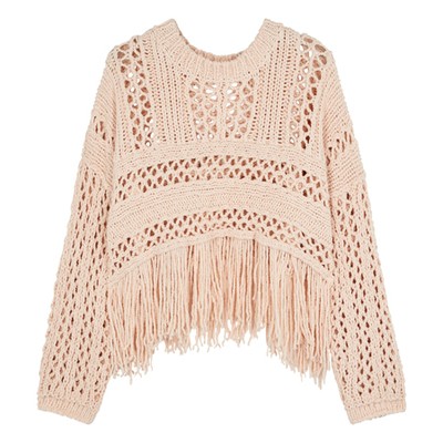 Higher Love Blush Open-Knit Jumper from Free People