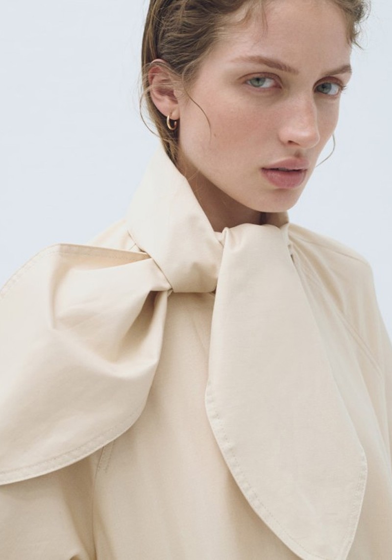 Scarf-Collar Linen-Blend Jacket 