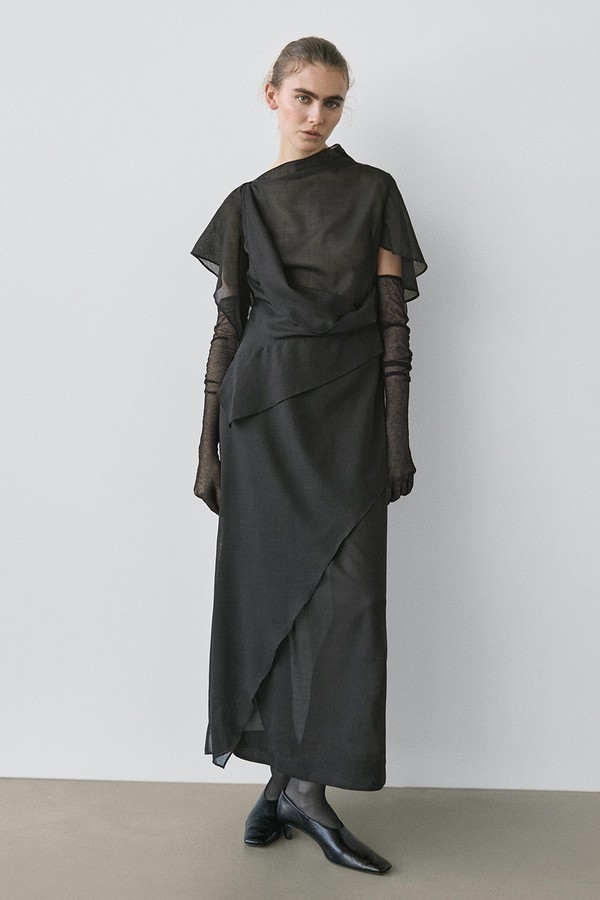 Midi Dress With Hood Detail