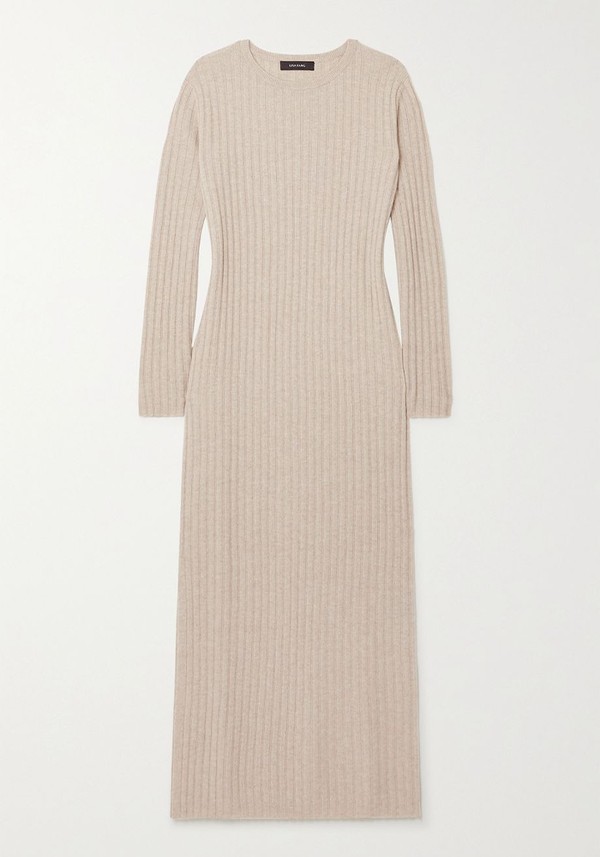 Rita Ribbed Cashmere Midi Dress from Lisa Yang