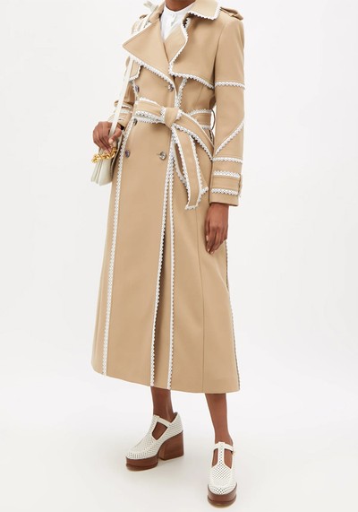 Scalloped-Edge Gabardine Trench Coat from Chloé