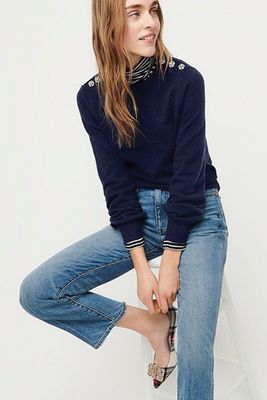 Crew Neck Sweater With Jewelled Buttons from J Crew
