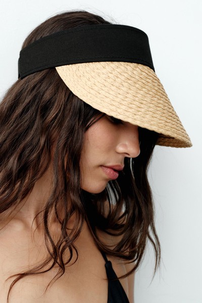 Contrast Woven Visor from Zara