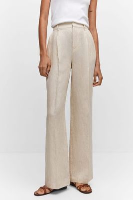 Straight Linen-Blend Trousers from Mango
