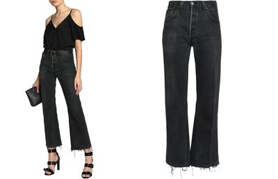 Frayed High-Rise Bootcut Jeans from Re/Done By Levi's