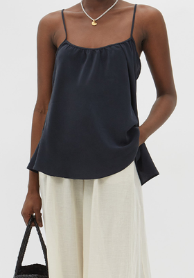 Scoop-Neck Silk Cami Top from Loup Charmant 