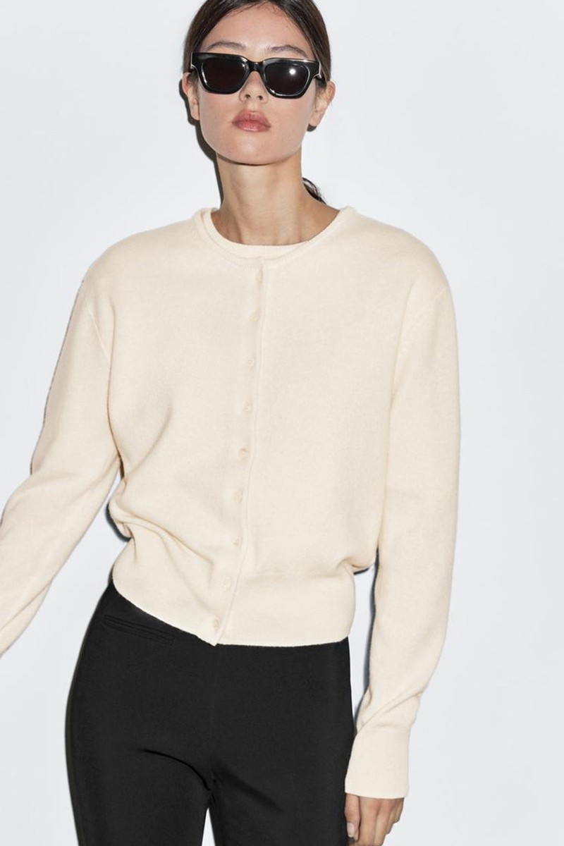 Wool Blend Knit Cardigan from MASSIMO DUTTI