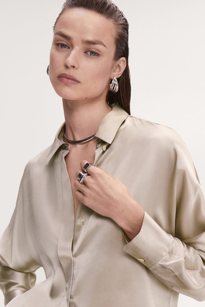 100% Silk Shirt from Mango