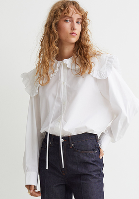 Frill Collared Cotton Shirt from H&M