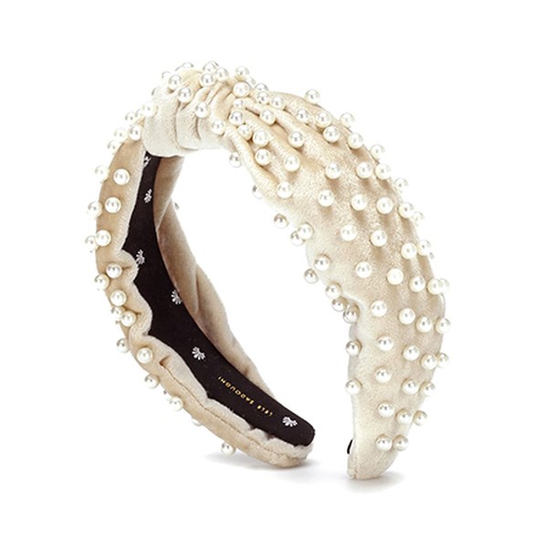 Velvet Faux Pearl Headband from Lele Sadoughi