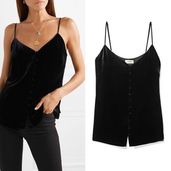 Emiliana Button Detailed Velvet Camisole from L’Agence