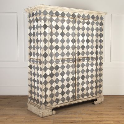 19th Century Italian Painted Pine Armoire from Lorfords