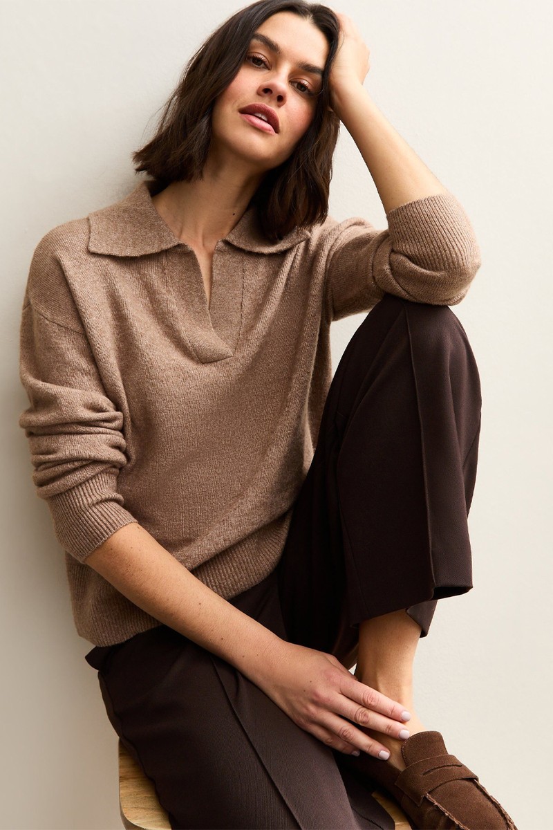 Open Collar Polo Jumper