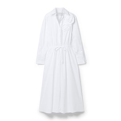 Appliqued Cotton Poplin Midi Dress from Valentino