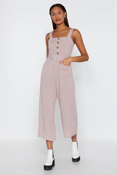 Bring It Button Linen Jumpsuit