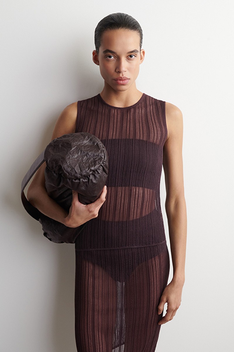 Sheer Lace-Knit Tank Top