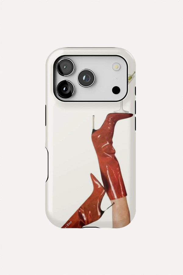 Red Boots & Martini Chic Vibes iPhone Case from Pointense 