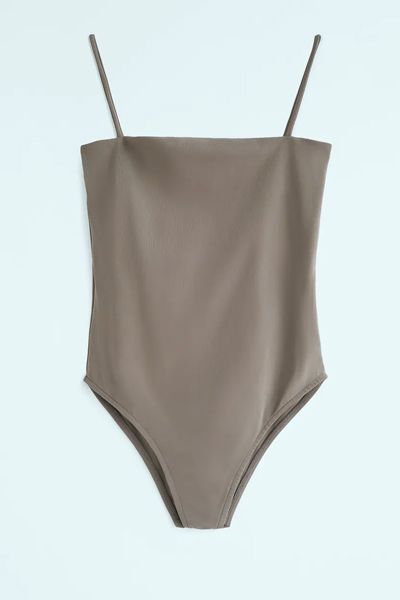 Stretch Bodysuit Straight With Neckline from Zara