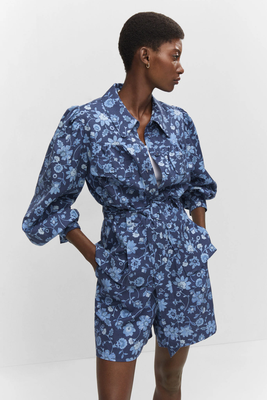 Floral Overshirt With Belt