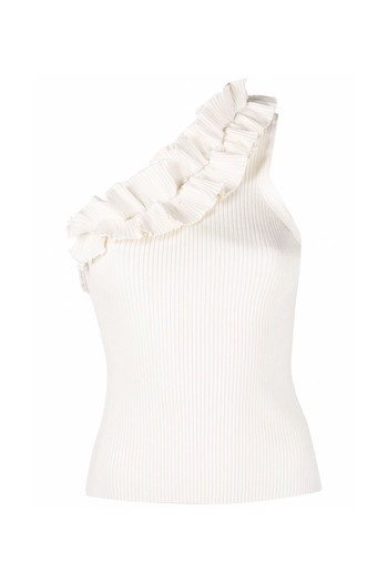 One-Shoulder Ruffle-Trim Tank Top from Zimmermann