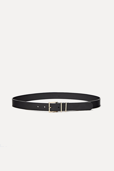 Leather Belt With Square Buckle from Massimo Dutti