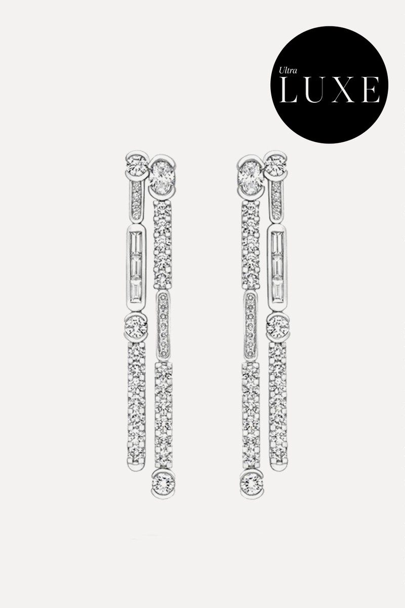 The National Gallery Play Of Light Platinum Drop Earrings  from  Boodles