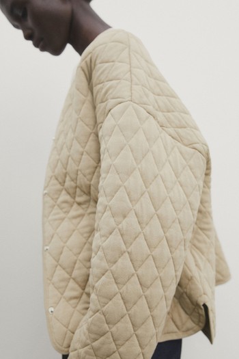 Diamond-Quilt Bomber Jacket from Massimo Dutti