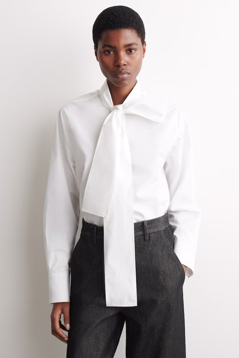 Bow-Detail Cotton Blouse from COS