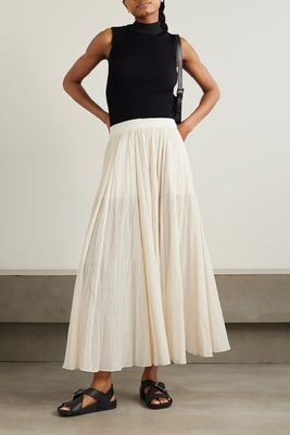 Plissé-Organic Cotton-Blend Maxi Skirt, £500
