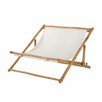 Double Deckchair In Bamboo And Ecru Cotton from Maisons Du Monde