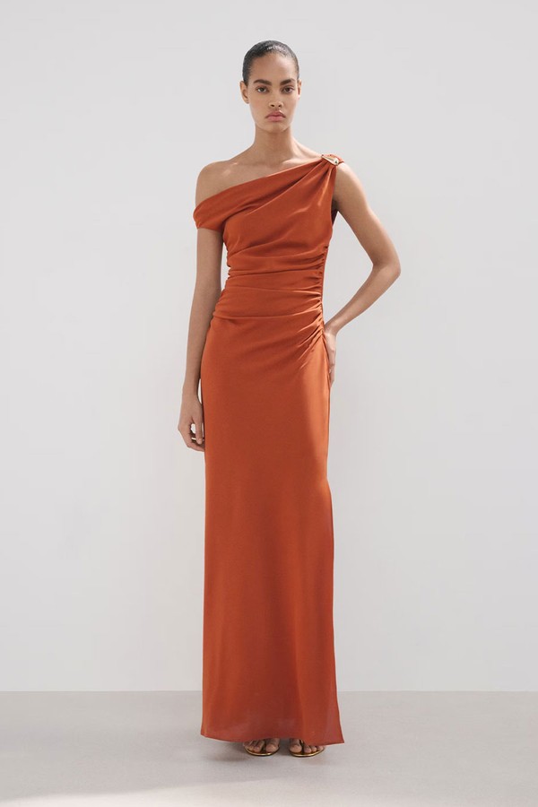 Asymmetrical Pleated Dress from mango