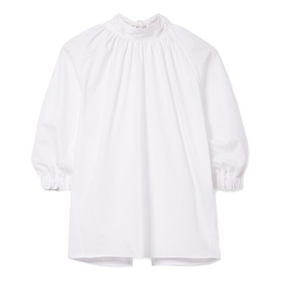 Tie-Back Pleated Cotton-Poplin Blouse from Rosetta Getty