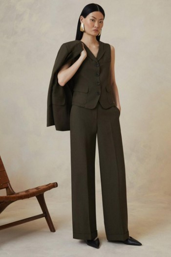 The Founder Premium Tailored Tencel Linen Straight Trousers