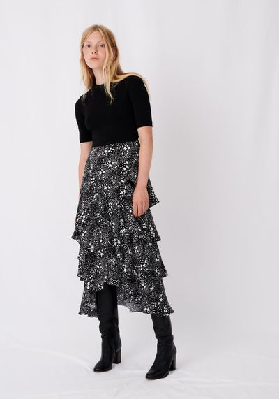 Trompe-L'Oeil Dress With Scarf Skirt