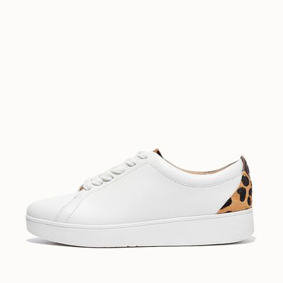 RALLY Leopard Back Leather Trainers