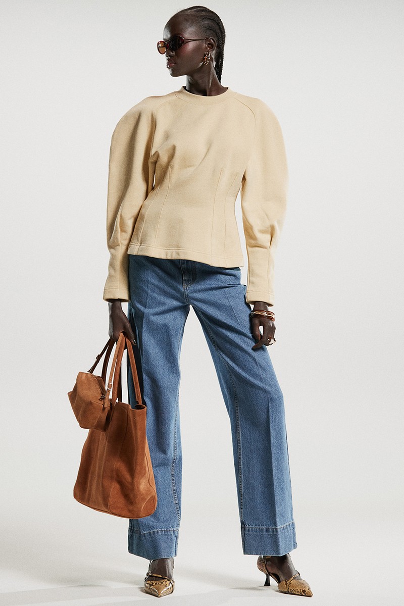 Volume Sleeve Sweatshirt With Corset Detail from & Other Stories