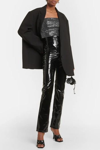 High-Rise Vinyl Slim Pants  from Rotate Birger Christensen