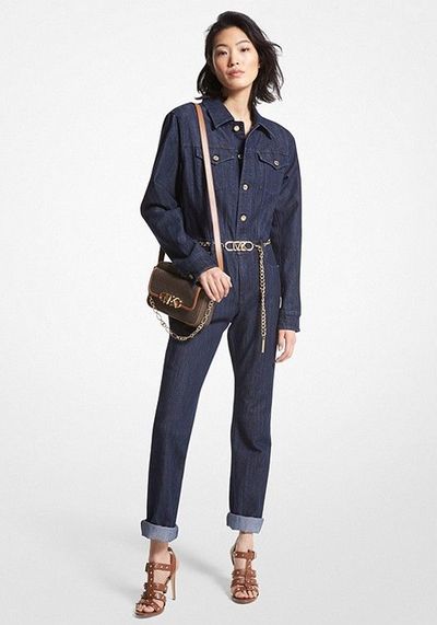 Belted Denim Jumpsuit