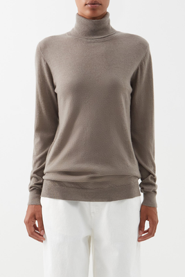 Roll-Neck Fine-Rib Responsible-Cashmere Sweater from Raey