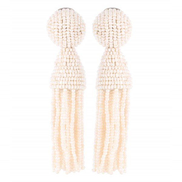 Faux Pearl Tassel Earrings