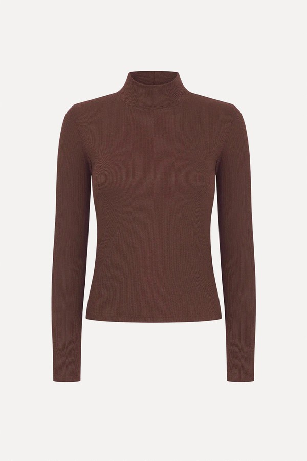 Ribbed Turtleneck In Lyocell Cotton from Emello