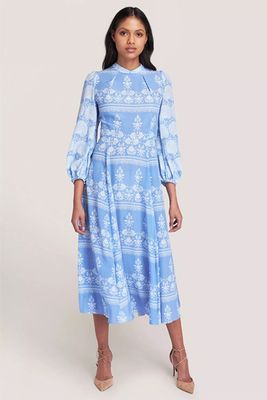 Sonia Blouson Cornflower Sleeve Dress from Beulah